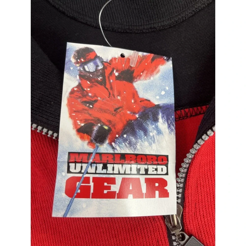 NEW MARLBORO UNLIMITED Men's Fleece Vest (L) & Jacket (XL) Red Black Compass